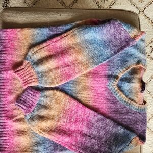 Elena Wang Women's Multicolor Ombre Knit Sweater - Pink, Purple & Blue